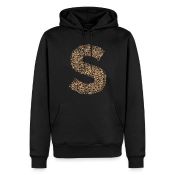 Design steampunk Letter S composé de rouages et de lavage - Sweat à capuche Premium bio Homme - noir - Devant - Nico (187cm)