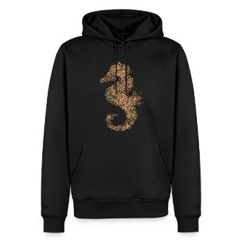 Steampunk seahorse abstract design - Men’s Premium Organic Hoodie - black - Front - Nico (187cm)