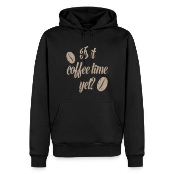 Is it coffee time yet? - Men’s Premium Organic Hoodie - black - Front - Nico (187cm)