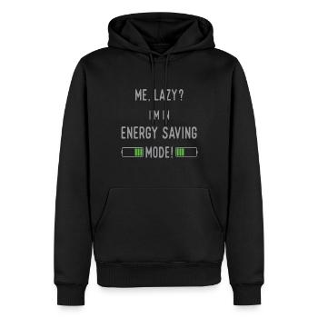 Me Lazy? I'm in energy saving mode - Men’s Premium Organic Hoodie - black - Front - Nico (187cm)