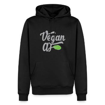 Vegan AF t shirt plant base food tee - Men’s Premium Organic Hoodie - black - Front - Nico (187cm)