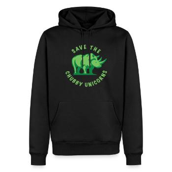 Save The Chubby Unicorn - Men’s Premium Organic Hoodie - black - Front - Nico (187cm)