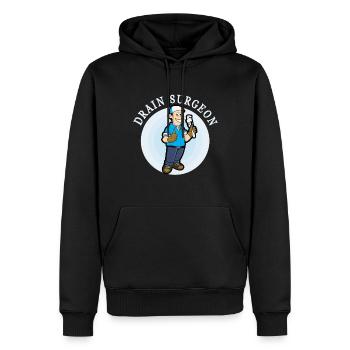Drain Surgeon - plumbing shirt - Men’s Premium Organic Hoodie - black - Front - Nico (187cm)