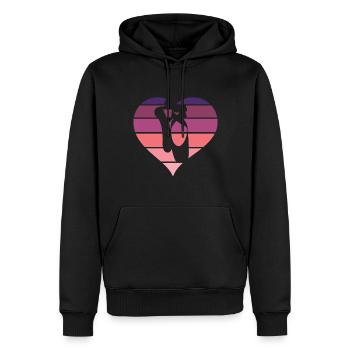 Ballettschuhe und Herz - Männer Premium Bio Hoodie - Schwarz - Vorne - Nico (187cm)