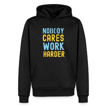 Nobody Cares Work T-Shirt - Sweat à capuche Premium bio Homme - noir - Devant - Nico (187cm)