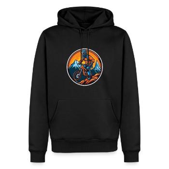 Vélo de montagne MBR - Sweat à capuche Premium bio Homme - noir - Devant - Nico (187cm)