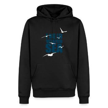 I need Vitamin Sea - Möwenschwarm - Geschenk - Männer Premium Bio Hoodie - Schwarz - Vorne - Nico (187cm)