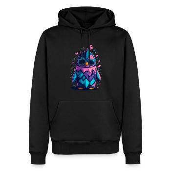 Pingouin cool mignon - Sweat à capuche Premium bio Homme - noir - Devant - Nico (187cm)