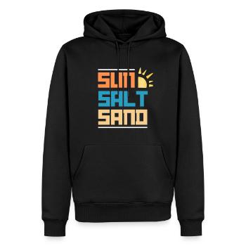 Sonne, Salz, Sand, Sommerstimmung - Männer Premium Bio Hoodie - Schwarz - Vorne - Nico (187cm)