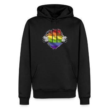 Pride Month - LGBT - Gay Pride - CSD - Männer Premium Bio Hoodie - Schwarz - Vorne - Nico (187cm)