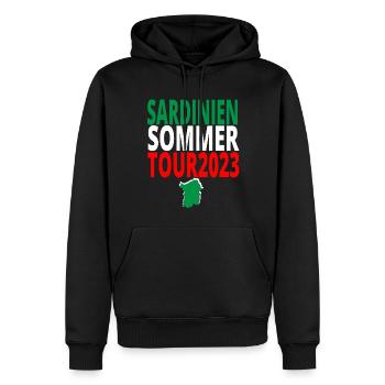 Sardinia Tour 2023 Holiday T-Shirt Summer - Men’s Premium Organic Hoodie - black - Front - Nico (187cm)