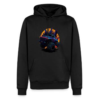 Monstertruck - Männer Premium Bio Hoodie - Schwarz - Vorne - Nico (187cm)