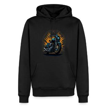 Klassisches Motorrad - Männer Premium Bio Hoodie - Schwarz - Vorne - Nico (187cm)