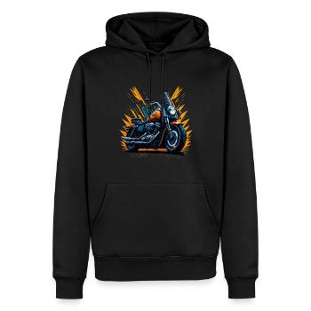 Klassisches Motorrad - Männer Premium Bio Hoodie - Schwarz - Vorne - Nico (187cm)