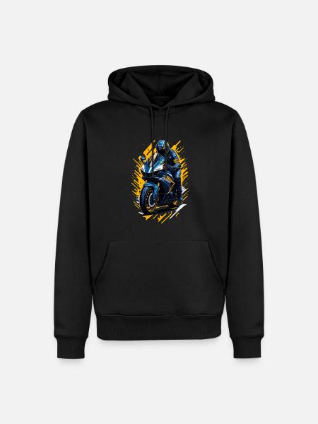 Sportmotorrad - Männer Premium Bio Hoodie - Schwarz