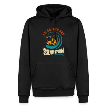 Je préfère le surf des abeilles - Autocollant - Sweat à capuche Premium bio Homme - noir - Devant - Nico (187cm)