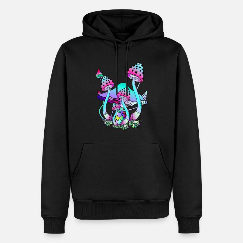 Champignons magiques Art Champignon Psychédélique - Sweat à capuche Premium bio Homme - noir