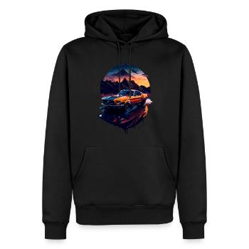 Voiture de sport classique - Sweat à capuche Premium bio Homme - noir - Devant - Nico (187cm)