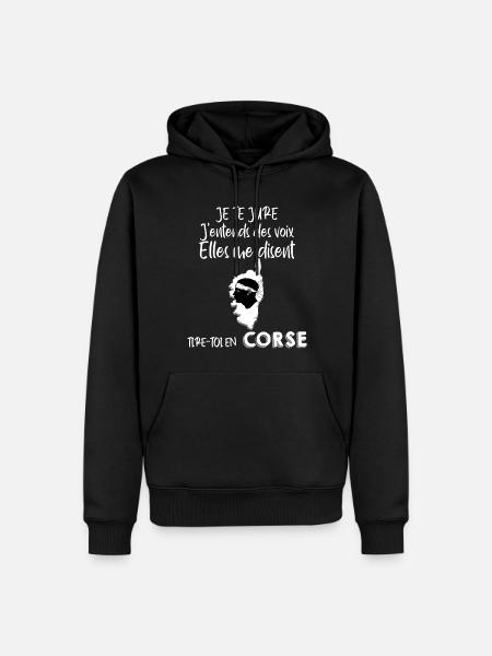 La Corse Est Dans Ma Tête Cadeau Ile De Beauté - Sweat à capuche Premium bio Homme - noir