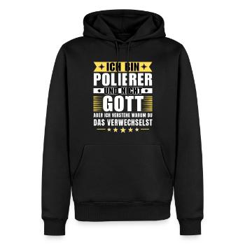 Ich bin Polierer und nicht Gott - Männer Premium Bio Hoodie - Schwarz - Vorne - Nico (187cm)