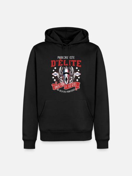 T-shirt de parachutiste d'élite - Sweat à capuche Premium bio Homme - noir