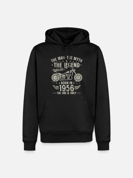 1956 Vintage Man Myth Legend motorfiets - Mannen Premium Bio hoodie - zwart