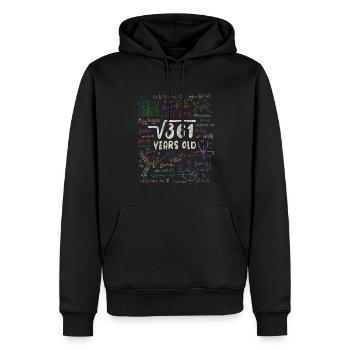 Wurzel aus 361 = 19. Geburtstag - Geschenk - Männer Premium Bio Hoodie - Schwarz - Vorne - Nico (187cm)