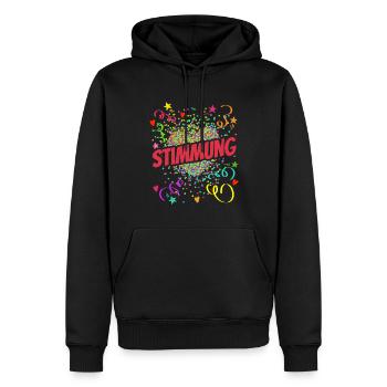 Stimmung Herz - Fasching - Karneval - Verkleidung - Männer Premium Bio Hoodie - Schwarz - Vorne - Nico (187cm)