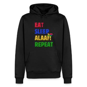 Eat Sleep Alaaf Repeat - Karneval - Spruch - Männer Premium Bio Hoodie - Schwarz - Vorne - Nico (187cm)