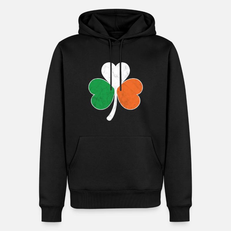 Trèfle du drapeau irlandais - Sweat à capuche Premium bio Homme - noir