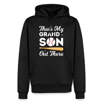 Grand-mère de baseball, c’est mon petit-fils là-bas - Sweat à capuche Premium bio Homme - noir - Devant - Nico (187cm)