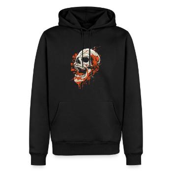 Déguisement de crâne d’Halloween - Creepy - Sweat à capuche Premium bio Homme - noir - Devant - Nico (187cm)