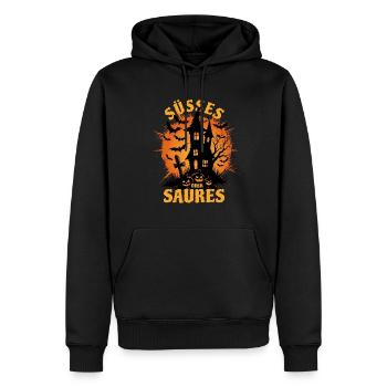 Halloween Geisterhaus - Süßes oder Saures - Männer Premium Bio Hoodie - Schwarz - Vorne - Nico (187cm)