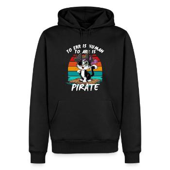 Chat Pirate Pirate Costume Carnaval Halloween Miaou - Sweat à capuche Premium bio Homme - noir - Devant - Nico (187cm)