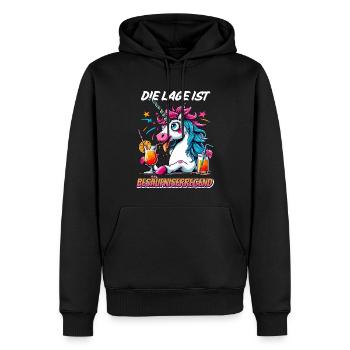 Carnaval Licorne Alcool Drôle Fête Cocktail Fun - Sweat à capuche Premium bio Homme - noir - Devant - Nico (187cm)