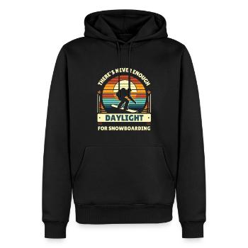 Snowboard Snowboarder Rétro Vacances d’hiver Cool - Sweat à capuche Premium bio Homme - noir - Devant - Nico (187cm)