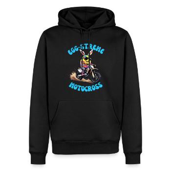 Egg-Streme Motocross - Chemise de citation de Pâques - Sweat à capuche Premium bio Homme - noir - Devant - Nico (187cm)