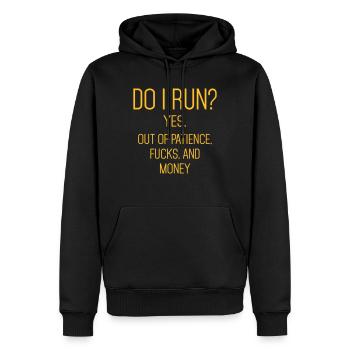 Funny Quote: DO I Run? - Sweat à capuche Premium bio Homme - noir - Devant - Nico (187cm)