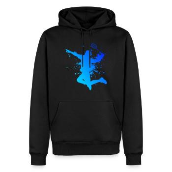 Joueur de badminton Badminton Hommes - Sweat à capuche Premium bio Homme - noir - Devant - Nico (187cm)