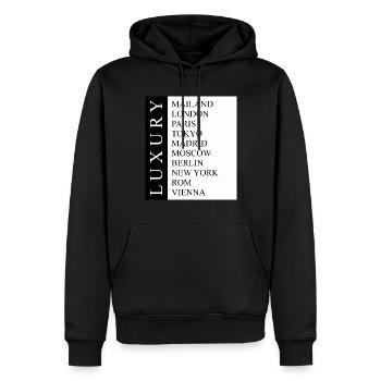 LUXURY CITY - Männer Premium Bio Hoodie - Schwarz - Vorne - Nico (187cm)