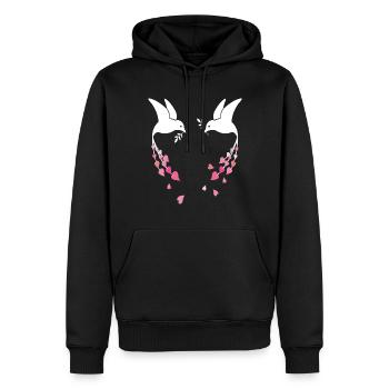 Friedenstaube - Männer Premium Bio Hoodie - Schwarz - Vorne - Nico (187cm)