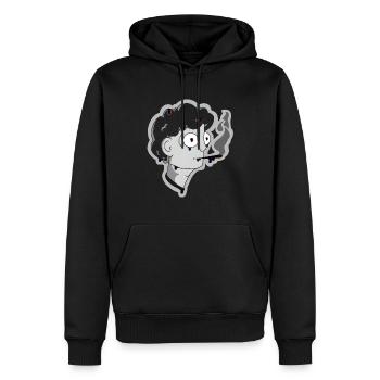 3D Smoker - Sweat à capuche Premium bio Homme - noir - Devant - Nico (187cm)