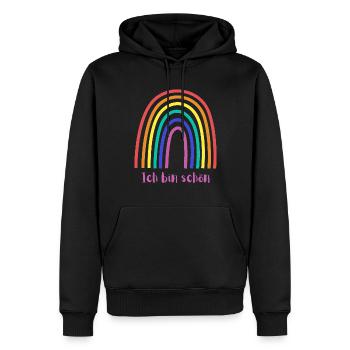 Ich bin schön - Männer Premium Bio Hoodie - Schwarz - Vorne - Nico (187cm)