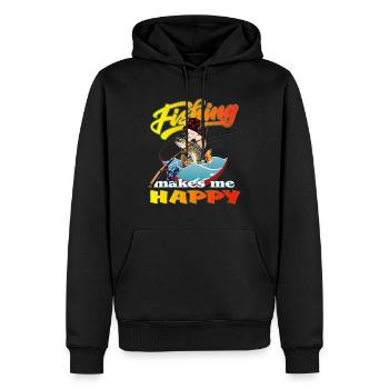 Fisch und Meerjungfrau - Männer Premium Bio Hoodie - Schwarz - Vorne - Nico (187cm)