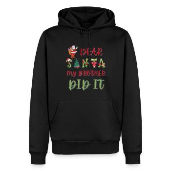 Dear Santa My Brother Did It Funny Christmas - Men’s Premium Organic Hoodie - black - Front - Nico (187cm)