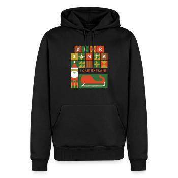 Lieber Weihnachtsmann, ich kann lustiges Weihnachtsgeschenk erklären - Männer Premium Bio Hoodie - Schwarz - Vorne - Nico (187cm)