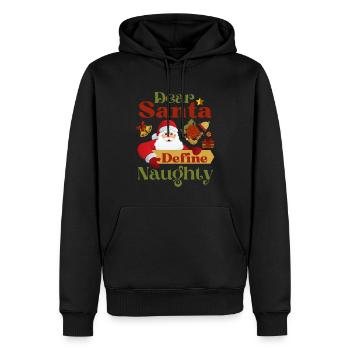 Weihnachtszeit Lieber Weihnachtsmann Definiere Frech - Männer Premium Bio Hoodie - Schwarz - Vorne - Nico (187cm)