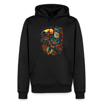 Tropischer Stammentukan - Männer Premium Bio Hoodie - Schwarz - Vorne - Nico (187cm)