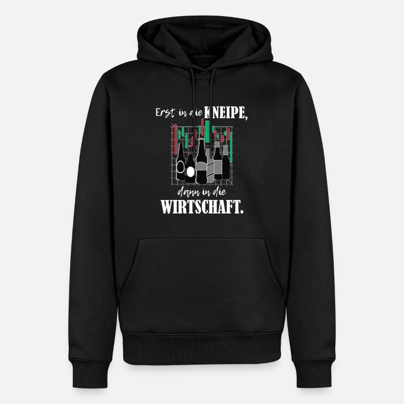 Erst Kneipe, dann Wirtschaft BWL-Studium - Männer Premium Bio Hoodie - Schwarz