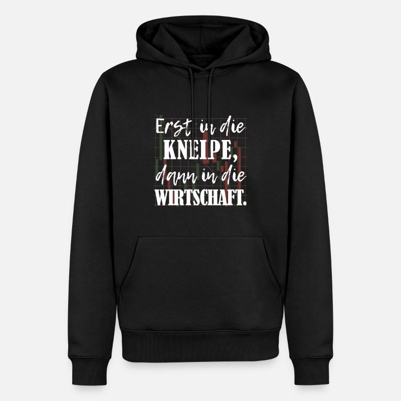 Erst Kneipe, dann Wirtschaft BWL-Studium - Männer Premium Bio Hoodie - Schwarz